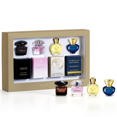 versace miniature collection gift set for women|Versace deluxe miniature gift set.